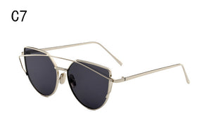 XIESIQING Sunglasses Women brand Gradient Ocean Lens Cat Eye Sunglasses Ladies Alloy Full Frame Sun Glasses oculos de sol UV400