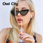 Owl City Vintage Women Sunglasses Cat eye Eyewear Brand Designer Retro Sunglass Female  Oculos de sol UV400 Sun glasses