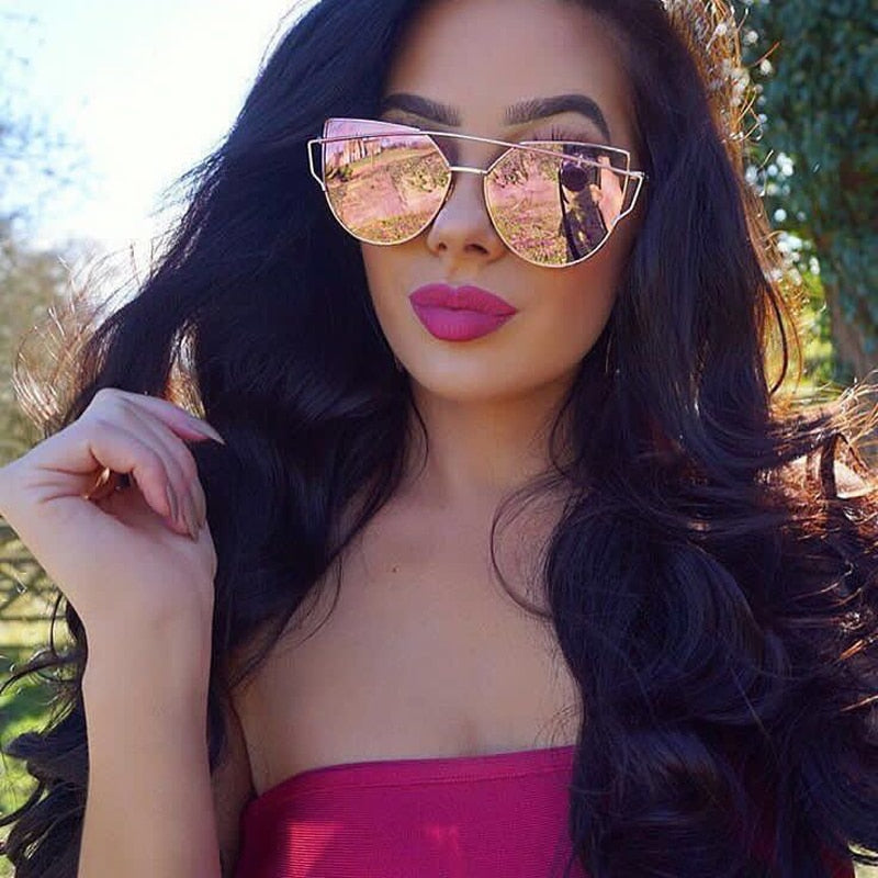 XIESIQING Sunglasses Women brand Gradient Ocean Lens Cat Eye Sunglasses Ladies Alloy Full Frame Sun Glasses oculos de sol UV400