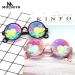 MOLNIYA 2018 New  Sunglasses Retro Round Kaleidoscope Sunglasses Men Women Designer Kaleidoscope Glasses Cosplay goggles