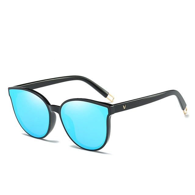 2018 Fashion Women Colour Luxury Flat Top Cat Eye Sunglasses Elegant oculos de sol men Twin Beam oversized Sun glasses  UV400