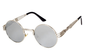 Peekaboo vintage retro gothic steampunk mirror sunglasses gold and black sun glasses vintage round circle men UV gafas de sol