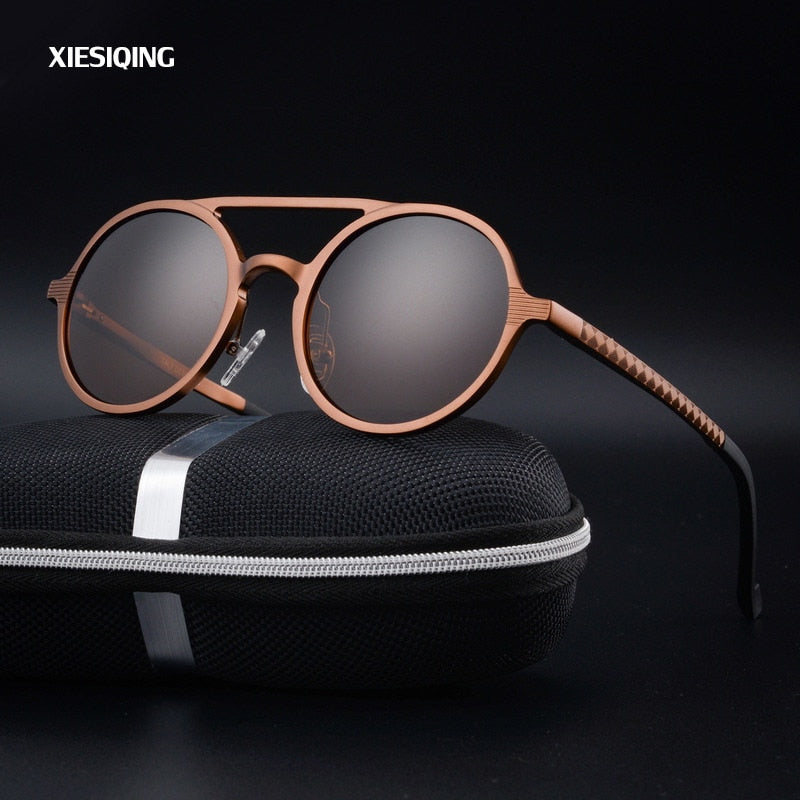 2017 New Women Retro Round Aluminum magnesium Frame Sunglasses Brand Designer Men Round Sunglasses Polarizes oculos de sol