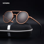2017 New Women Retro Round Aluminum magnesium Frame Sunglasses Brand Designer Men Round Sunglasses Polarizes oculos de sol