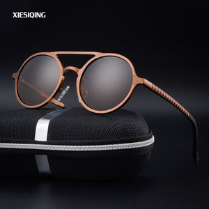 2017 New Women Retro Round Aluminum magnesium Frame Sunglasses Brand Designer Men Round Sunglasses Polarizes oculos de sol