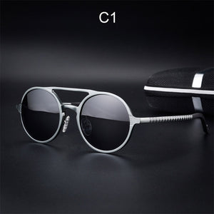 2017 New Women Retro Round Aluminum magnesium Frame Sunglasses Brand Designer Men Round Sunglasses Polarizes oculos de sol