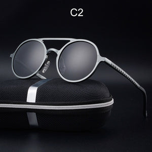 2017 New Women Retro Round Aluminum magnesium Frame Sunglasses Brand Designer Men Round Sunglasses Polarizes oculos de sol