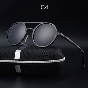 2017 New Women Retro Round Aluminum magnesium Frame Sunglasses Brand Designer Men Round Sunglasses Polarizes oculos de sol