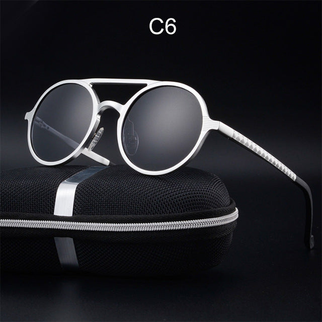 2017 New Women Retro Round Aluminum magnesium Frame Sunglasses Brand Designer Men Round Sunglasses Polarizes oculos de sol