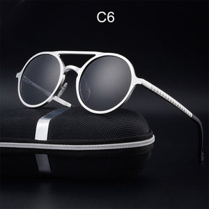 2017 New Women Retro Round Aluminum magnesium Frame Sunglasses Brand Designer Men Round Sunglasses Polarizes oculos de sol