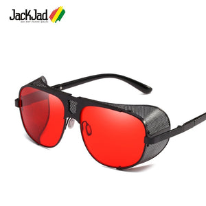 JackJad 2018 Fashion Cool Shield Punk Style Side Mesh Sunglasses Vinatge SteamPunk Brand Design Sun Glasses Oculos De Sol 66337