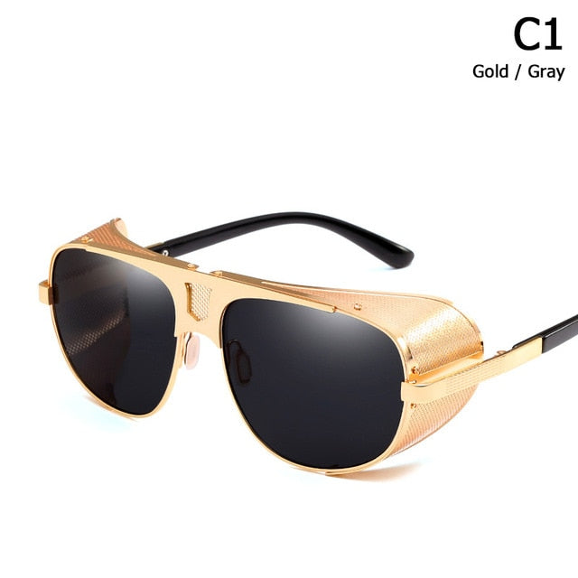 JackJad 2018 Fashion Cool Shield Punk Style Side Mesh Sunglasses Vinatge SteamPunk Brand Design Sun Glasses Oculos De Sol 66337