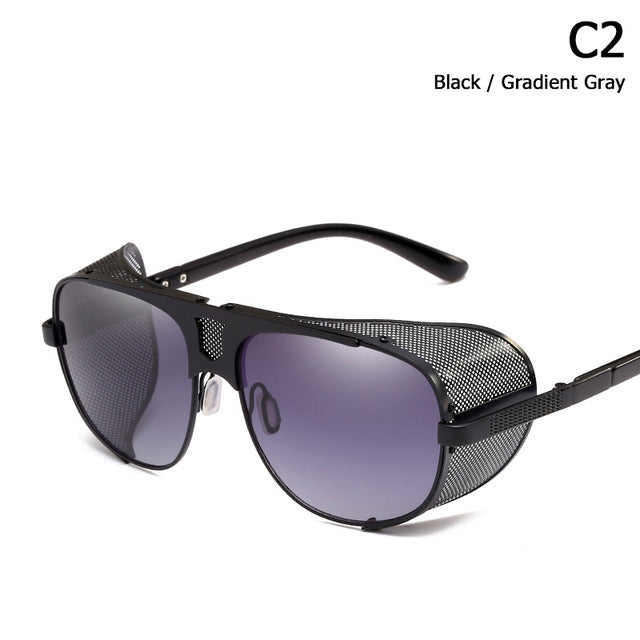 JackJad 2018 Fashion Cool Shield Punk Style Side Mesh Sunglasses Vinatge SteamPunk Brand Design Sun Glasses Oculos De Sol 66337