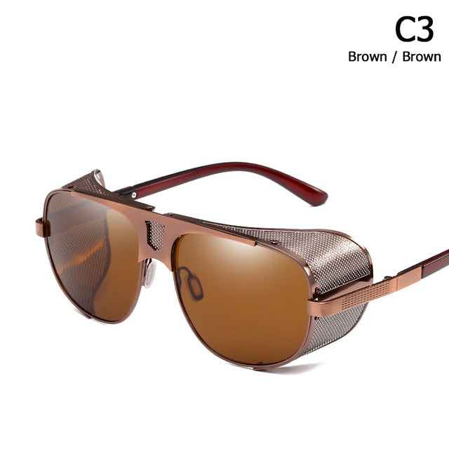 JackJad 2018 Fashion Cool Shield Punk Style Side Mesh Sunglasses Vinatge SteamPunk Brand Design Sun Glasses Oculos De Sol 66337