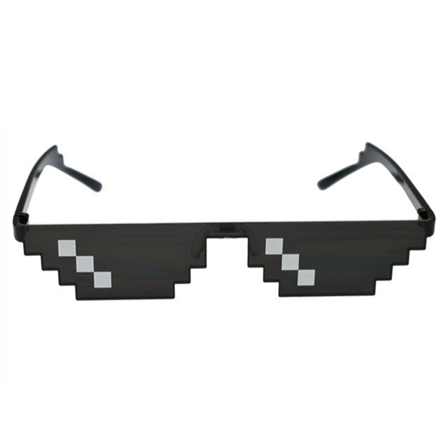 DJXFZLO 2018  Glasses 8 Bit MLG Pixelated Sunglasses Men Women Brand Thug Life Party Eyeglasses Mosaic Vintage Eyewear UV400