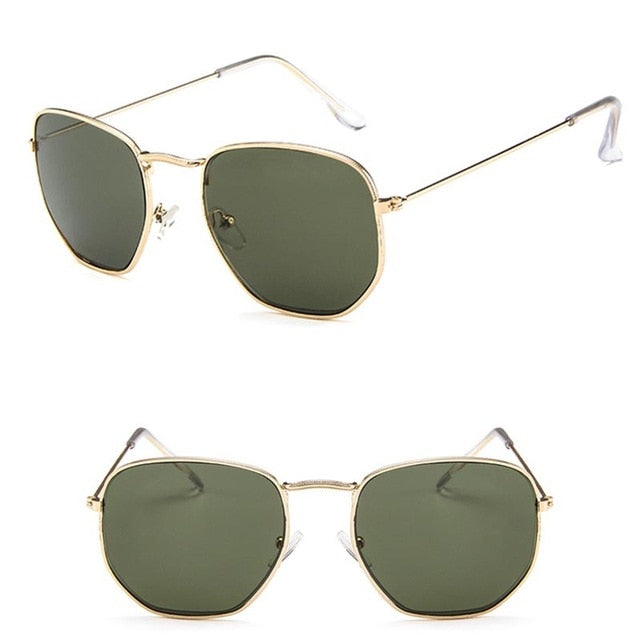 LeonLion 2018 Polygonal Sunglasses Women Glasses Lady Luxury Retro Metal Sun Glasses Vintage Mirror Oculos De Sol Feminino UV400