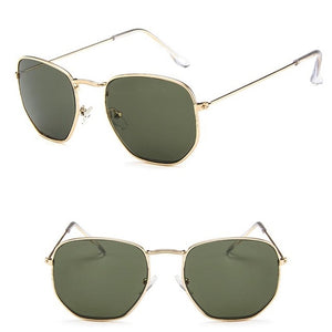 LeonLion 2018 Polygonal Sunglasses Women Glasses Lady Luxury Retro Metal Sun Glasses Vintage Mirror Oculos De Sol Feminino UV400