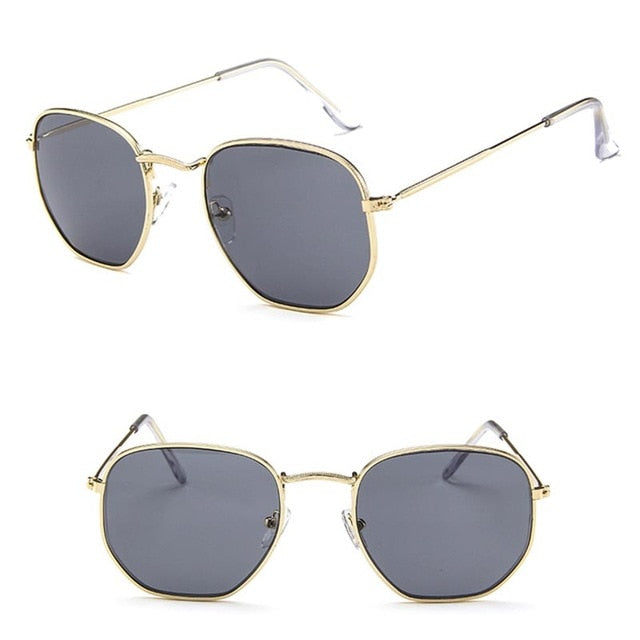 LeonLion 2018 Polygonal Sunglasses Women Glasses Lady Luxury Retro Metal Sun Glasses Vintage Mirror Oculos De Sol Feminino UV400