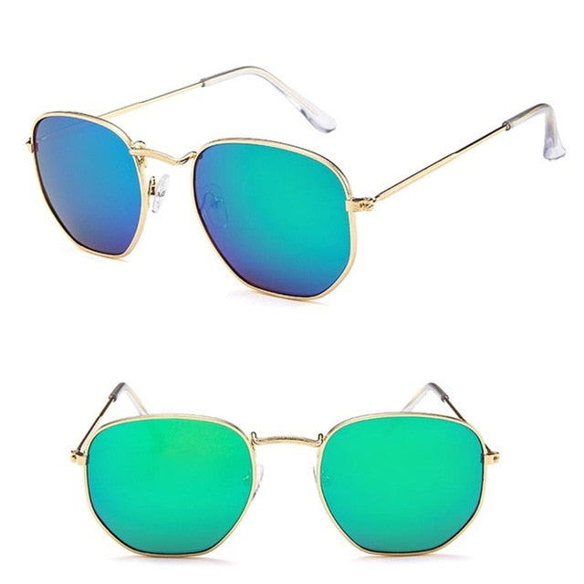LeonLion 2018 Polygonal Sunglasses Women Glasses Lady Luxury Retro Metal Sun Glasses Vintage Mirror Oculos De Sol Feminino UV400