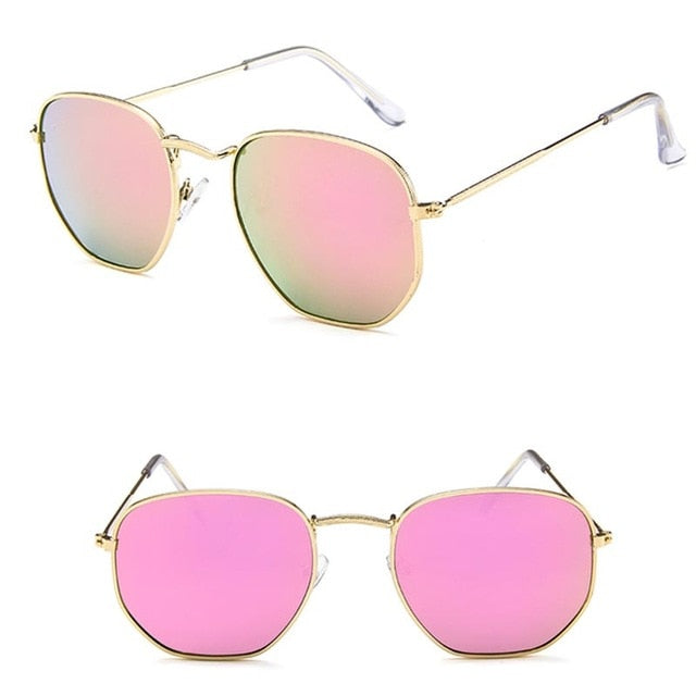 LeonLion 2018 Polygonal Sunglasses Women Glasses Lady Luxury Retro Metal Sun Glasses Vintage Mirror Oculos De Sol Feminino UV400