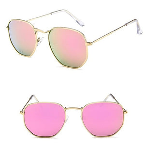 LeonLion 2018 Polygonal Sunglasses Women Glasses Lady Luxury Retro Metal Sun Glasses Vintage Mirror Oculos De Sol Feminino UV400