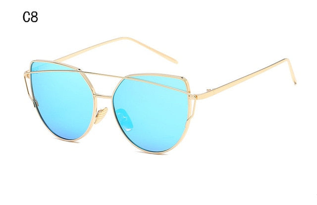 XIESIQING Sunglasses Women brand Gradient Ocean Lens Cat Eye Sunglasses Ladies Alloy Full Frame Sun Glasses oculos de sol UV400