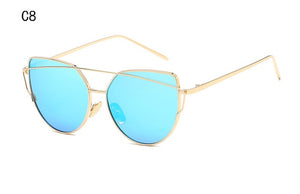 XIESIQING Sunglasses Women brand Gradient Ocean Lens Cat Eye Sunglasses Ladies Alloy Full Frame Sun Glasses oculos de sol UV400