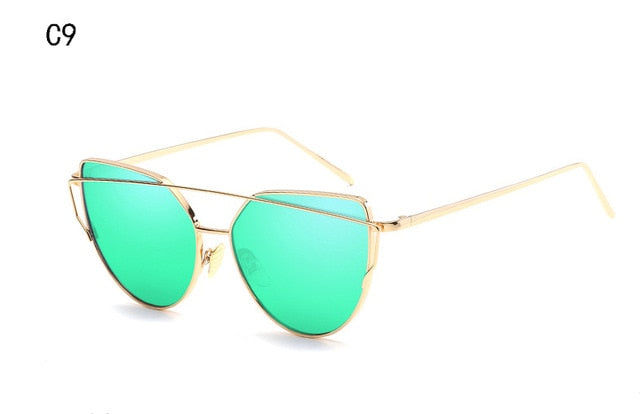 XIESIQING Sunglasses Women brand Gradient Ocean Lens Cat Eye Sunglasses Ladies Alloy Full Frame Sun Glasses oculos de sol UV400