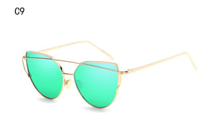 XIESIQING Sunglasses Women brand Gradient Ocean Lens Cat Eye Sunglasses Ladies Alloy Full Frame Sun Glasses oculos de sol UV400
