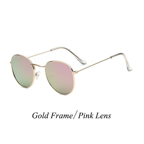Psacss 2018 Women Men Round Sunglasses Spectacles Male Female Metal Frame HD Lens Sun Glasses Rainbow Color Shade oculos de sol