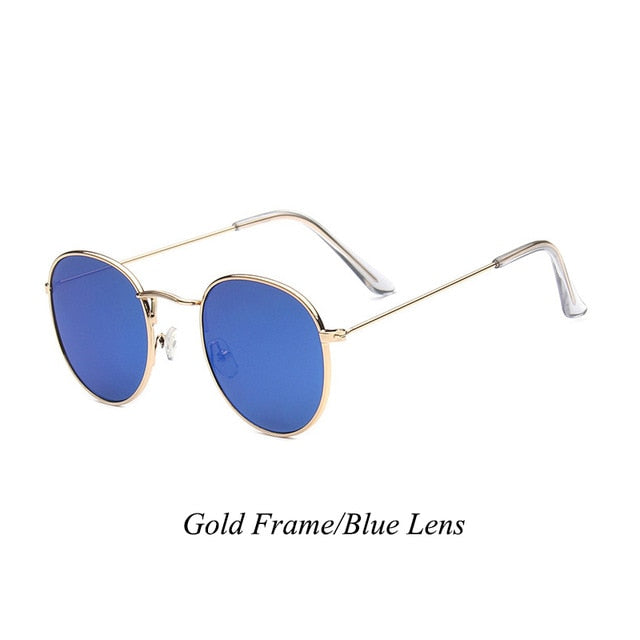 Psacss 2018 Women Men Round Sunglasses Spectacles Male Female Metal Frame HD Lens Sun Glasses Rainbow Color Shade oculos de sol