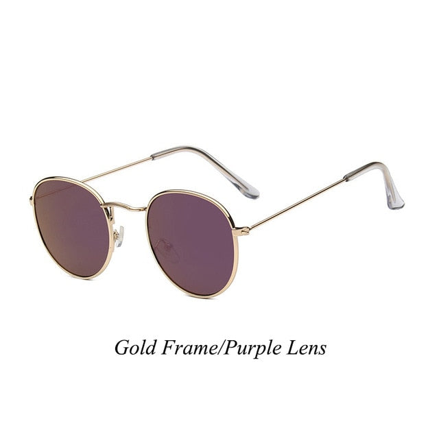Psacss 2018 Women Men Round Sunglasses Spectacles Male Female Metal Frame HD Lens Sun Glasses Rainbow Color Shade oculos de sol