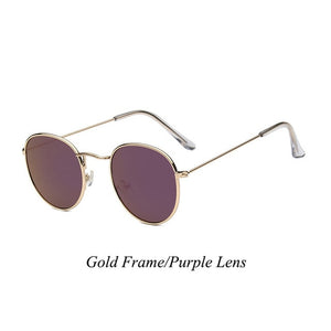Psacss 2018 Women Men Round Sunglasses Spectacles Male Female Metal Frame HD Lens Sun Glasses Rainbow Color Shade oculos de sol