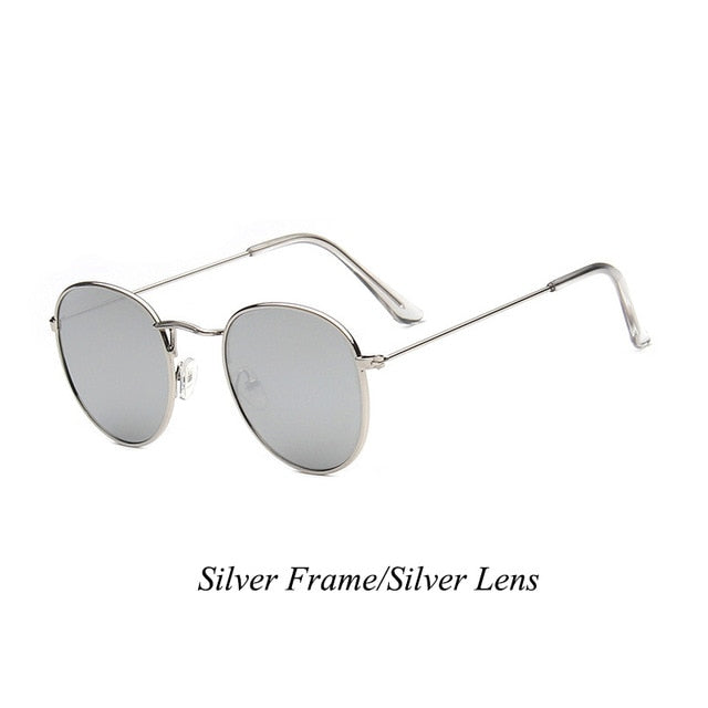 Psacss 2018 Women Men Round Sunglasses Spectacles Male Female Metal Frame HD Lens Sun Glasses Rainbow Color Shade oculos de sol