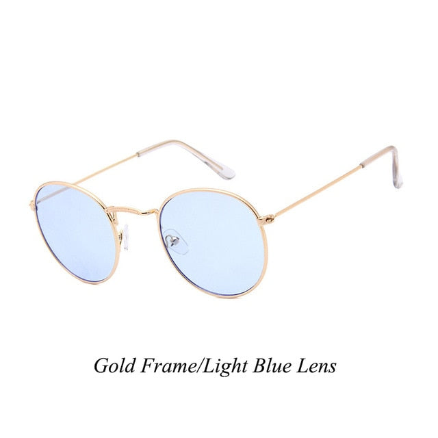 Psacss 2018 Women Men Round Sunglasses Spectacles Male Female Metal Frame HD Lens Sun Glasses Rainbow Color Shade oculos de sol