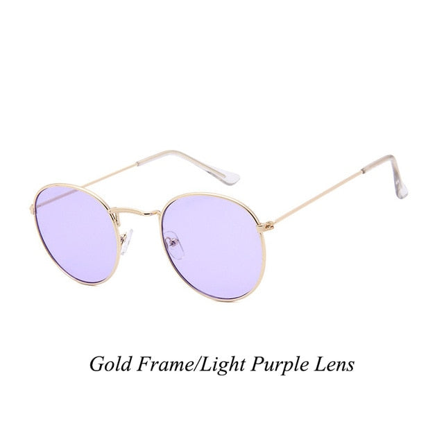 Psacss 2018 Women Men Round Sunglasses Spectacles Male Female Metal Frame HD Lens Sun Glasses Rainbow Color Shade oculos de sol