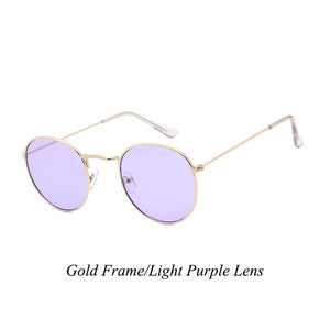 Psacss 2018 Women Men Round Sunglasses Spectacles Male Female Metal Frame HD Lens Sun Glasses Rainbow Color Shade oculos de sol