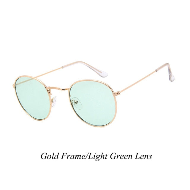 Psacss 2018 Women Men Round Sunglasses Spectacles Male Female Metal Frame HD Lens Sun Glasses Rainbow Color Shade oculos de sol