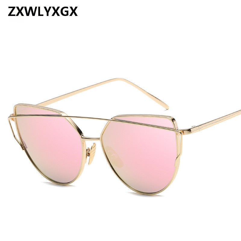 ZXWLYXGX Sunglasses Women Brand Designer CatEye Sun Glasses Lady Mirror Sun Gasses Men Glasses Female Vintage GlassesUV400