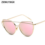 ZXWLYXGX Sunglasses Women Brand Designer CatEye Sun Glasses Lady Mirror Sun Gasses Men Glasses Female Vintage GlassesUV400