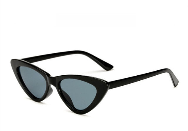 2018 small cateye triangle cute sexy retro cateye sunglasses women small black white vintage cheap sun glasses oculos de sol