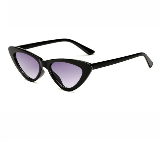 2018 small cateye triangle cute sexy retro cateye sunglasses women small black white vintage cheap sun glasses oculos de sol