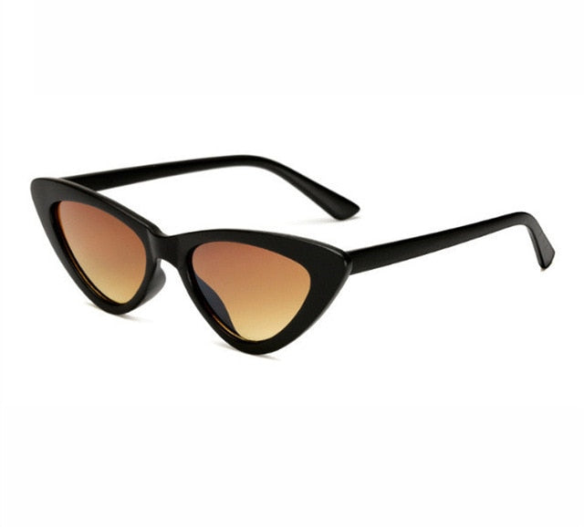 2018 small cateye triangle cute sexy retro cateye sunglasses women small black white vintage cheap sun glasses oculos de sol