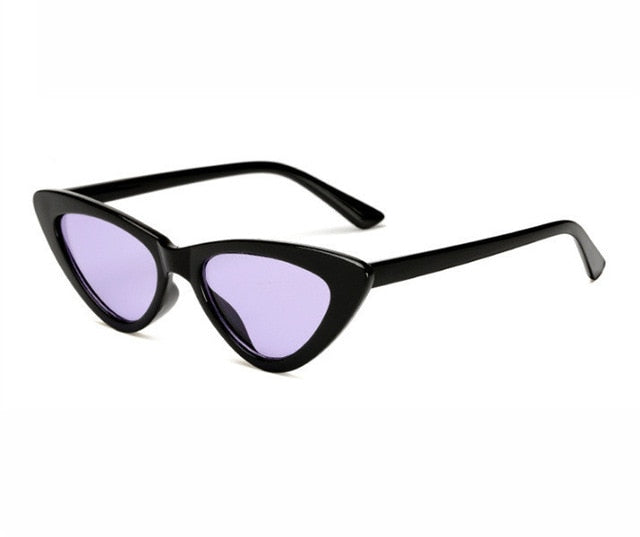 2018 small cateye triangle cute sexy retro cateye sunglasses women small black white vintage cheap sun glasses oculos de sol