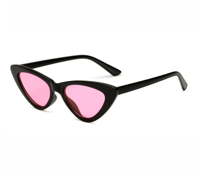 2018 small cateye triangle cute sexy retro cateye sunglasses women small black white vintage cheap sun glasses oculos de sol