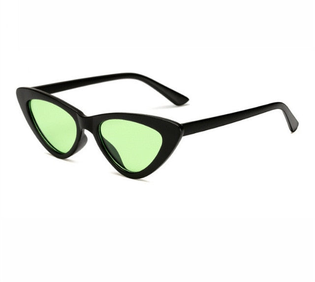 2018 small cateye triangle cute sexy retro cateye sunglasses women small black white vintage cheap sun glasses oculos de sol