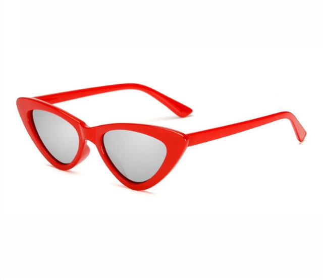 2018 small cateye triangle cute sexy retro cateye sunglasses women small black white vintage cheap sun glasses oculos de sol