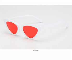 2018 small cateye triangle cute sexy retro cateye sunglasses women small black white vintage cheap sun glasses oculos de sol