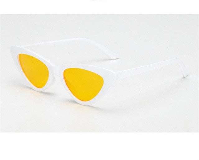 2018 small cateye triangle cute sexy retro cateye sunglasses women small black white vintage cheap sun glasses oculos de sol