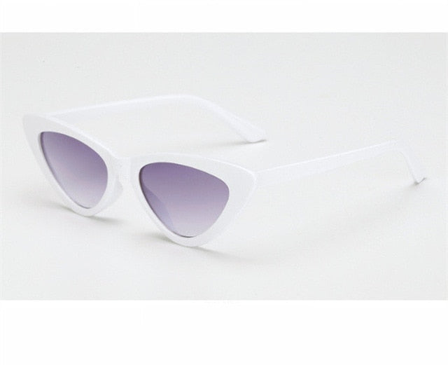 2018 small cateye triangle cute sexy retro cateye sunglasses women small black white vintage cheap sun glasses oculos de sol